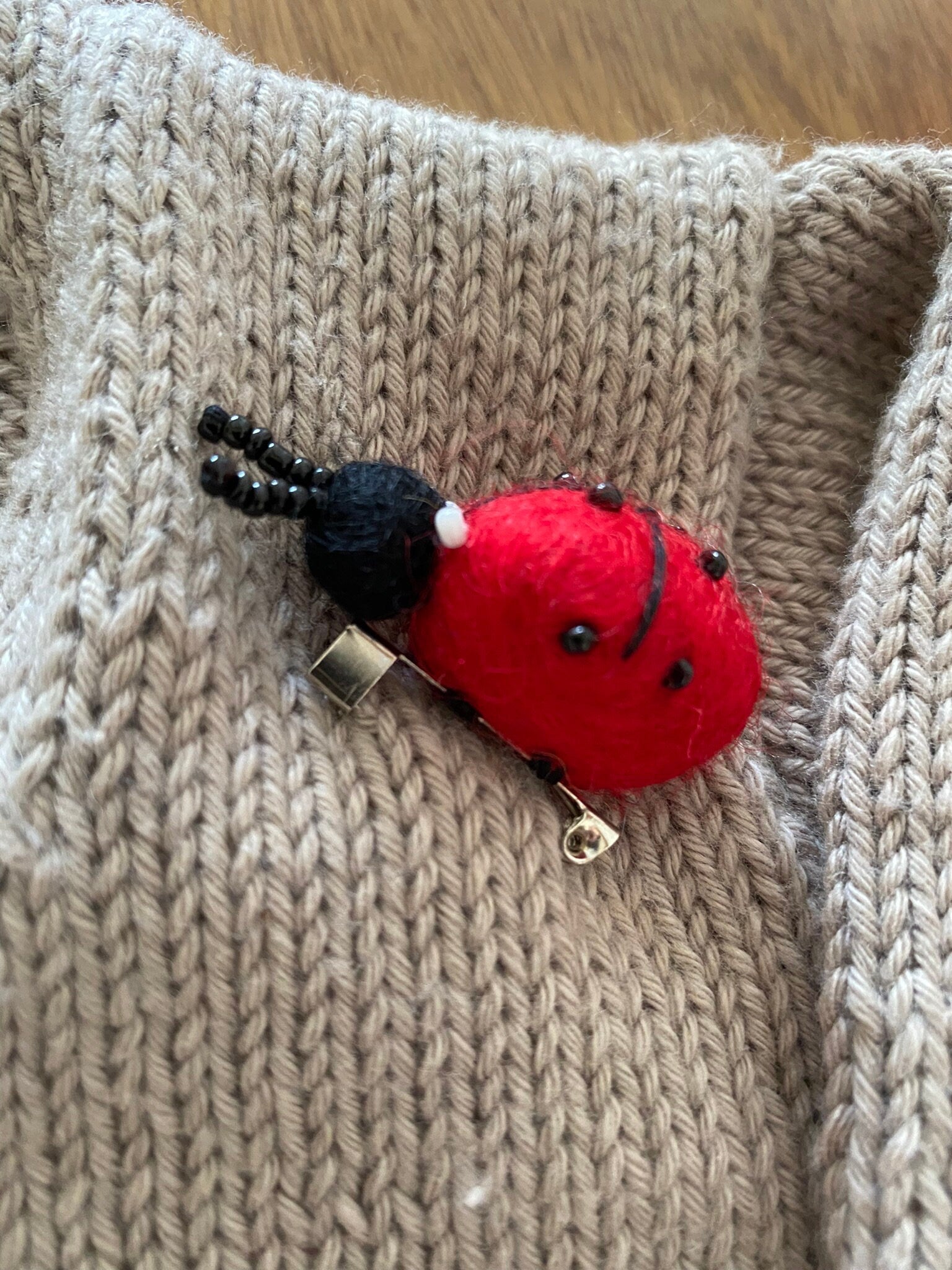 Filz Anstecker Brosche Marienkäfer Ladybug Käfer Pin Insekt