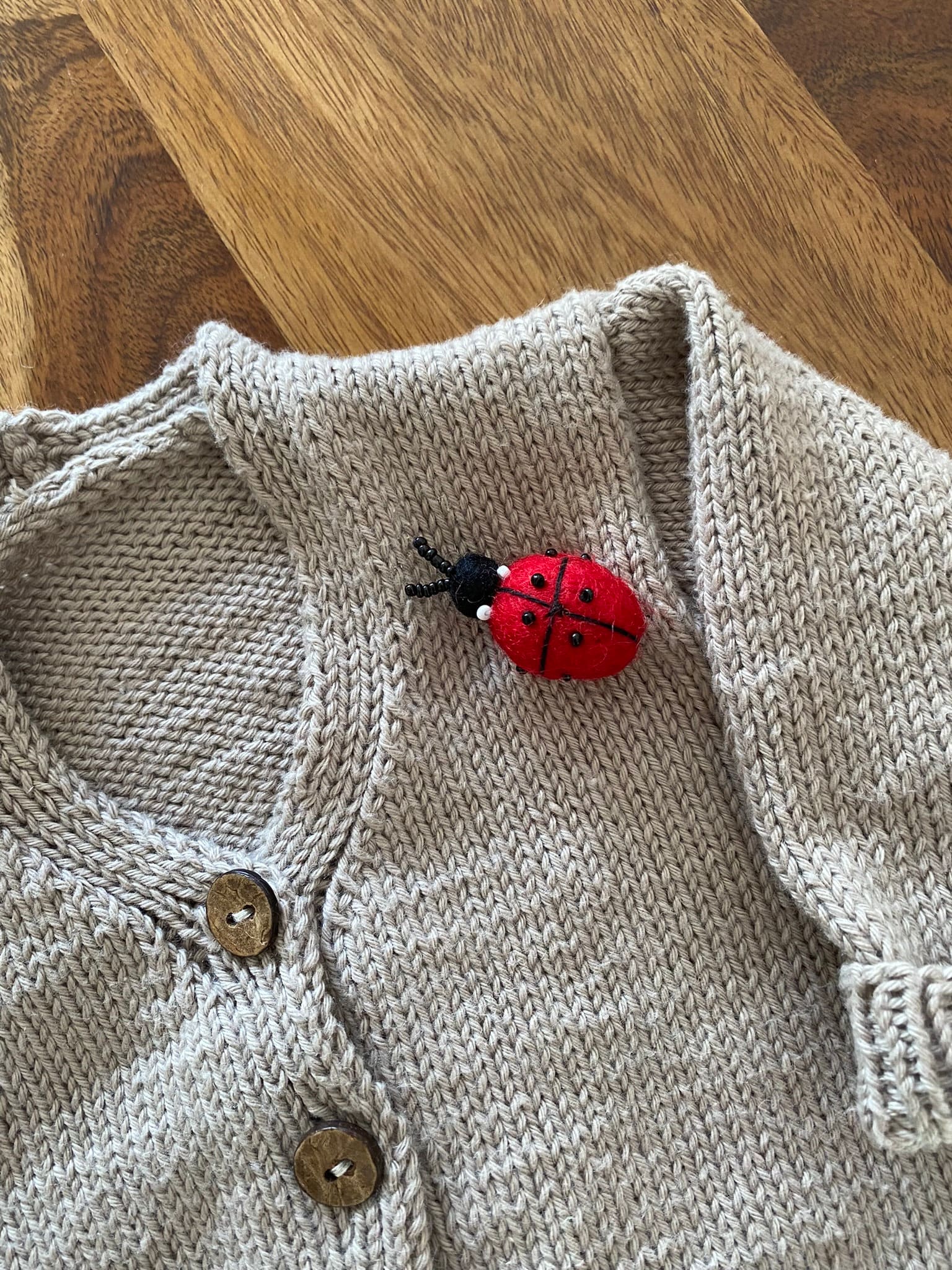 Filz Anstecker Brosche Marienkäfer Ladybug Käfer Pin Insekt