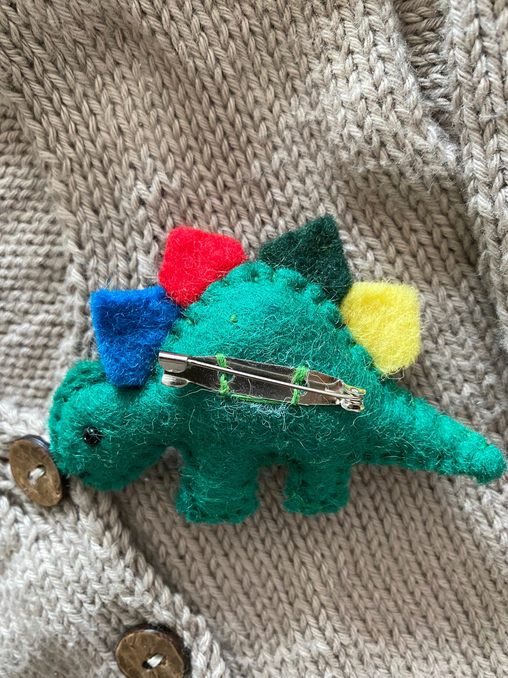 Filz Anstecker Brosche Dinosaurier Stegosaurus Urzeit