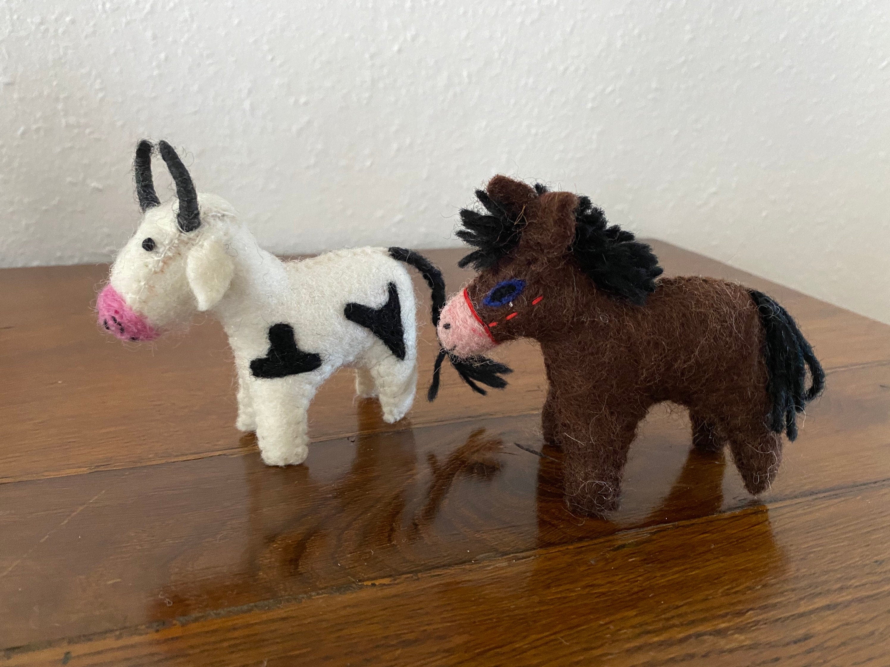 Bauernhof Reisespiel aus Filz, handgemachte Bauernhoftiere Montessori Kindergarten