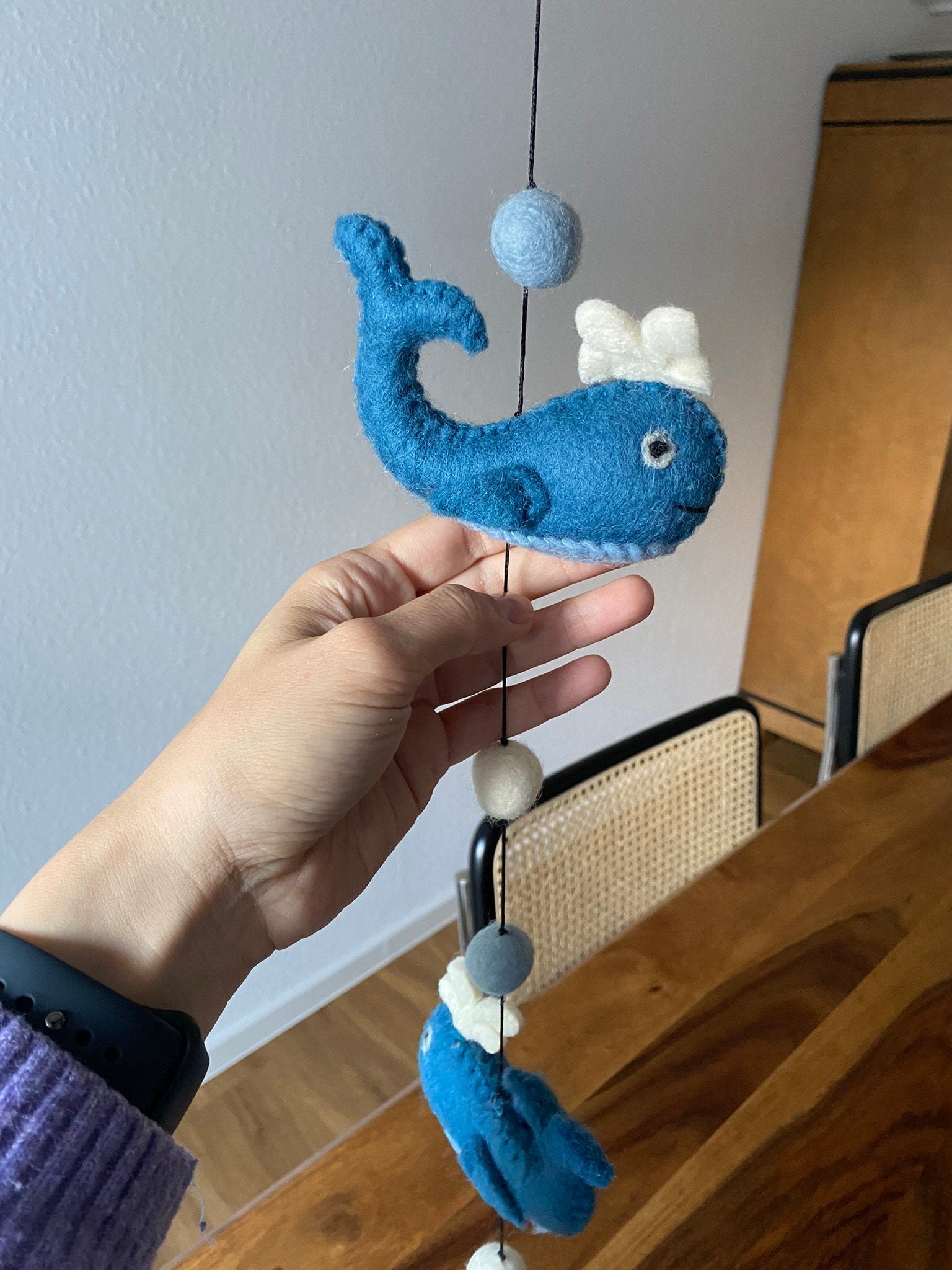 Walfisch Girlande Kinderzimmer maritim Orca Babyparty Babyshower Geschenk Unterwassertiere