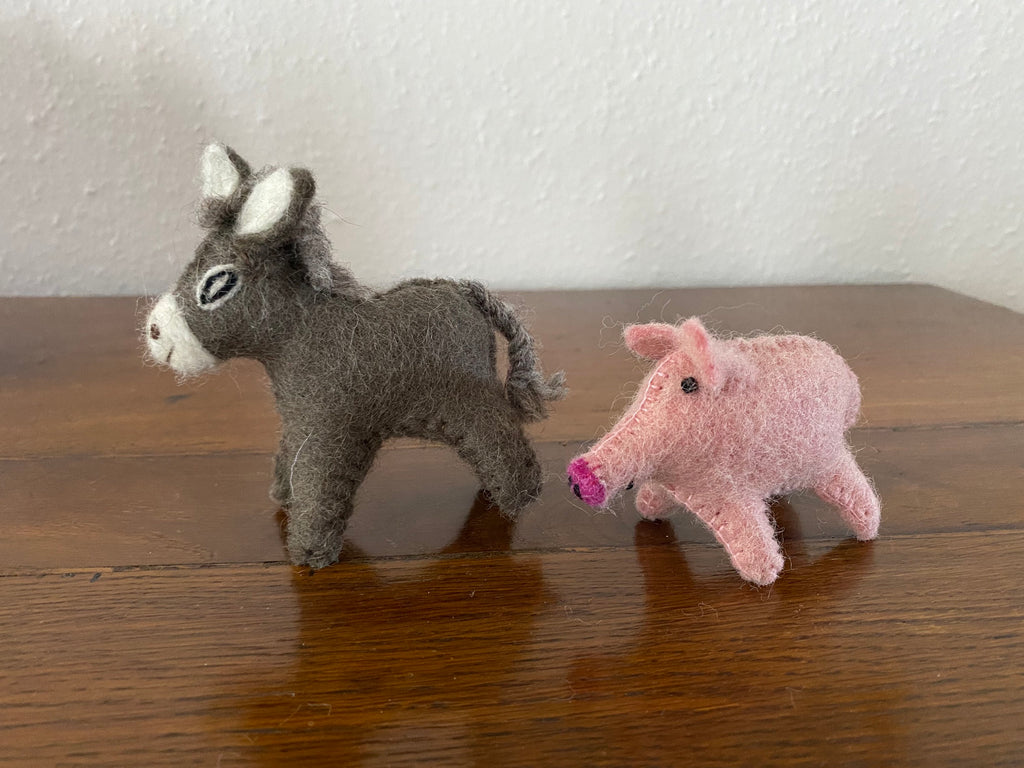 Bauernhof Reisespiel aus Filz, handgemachte Bauernhoftiere Montessori Kindergarten
