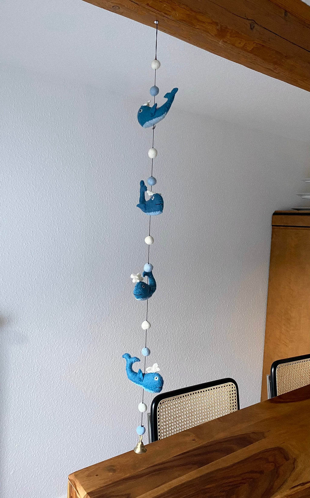 Walfisch Girlande Kinderzimmer maritim Orca Babyparty Babyshower Geschenk Unterwassertiere
