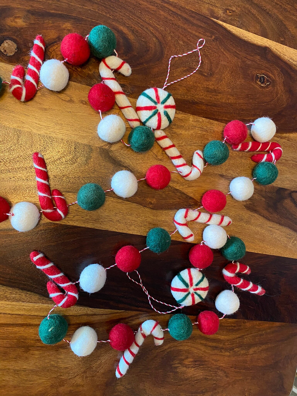 Weihnachtsgirlande Zuckerstangen aus Filz handgemacht I Weihnachtsdeko I Christmas