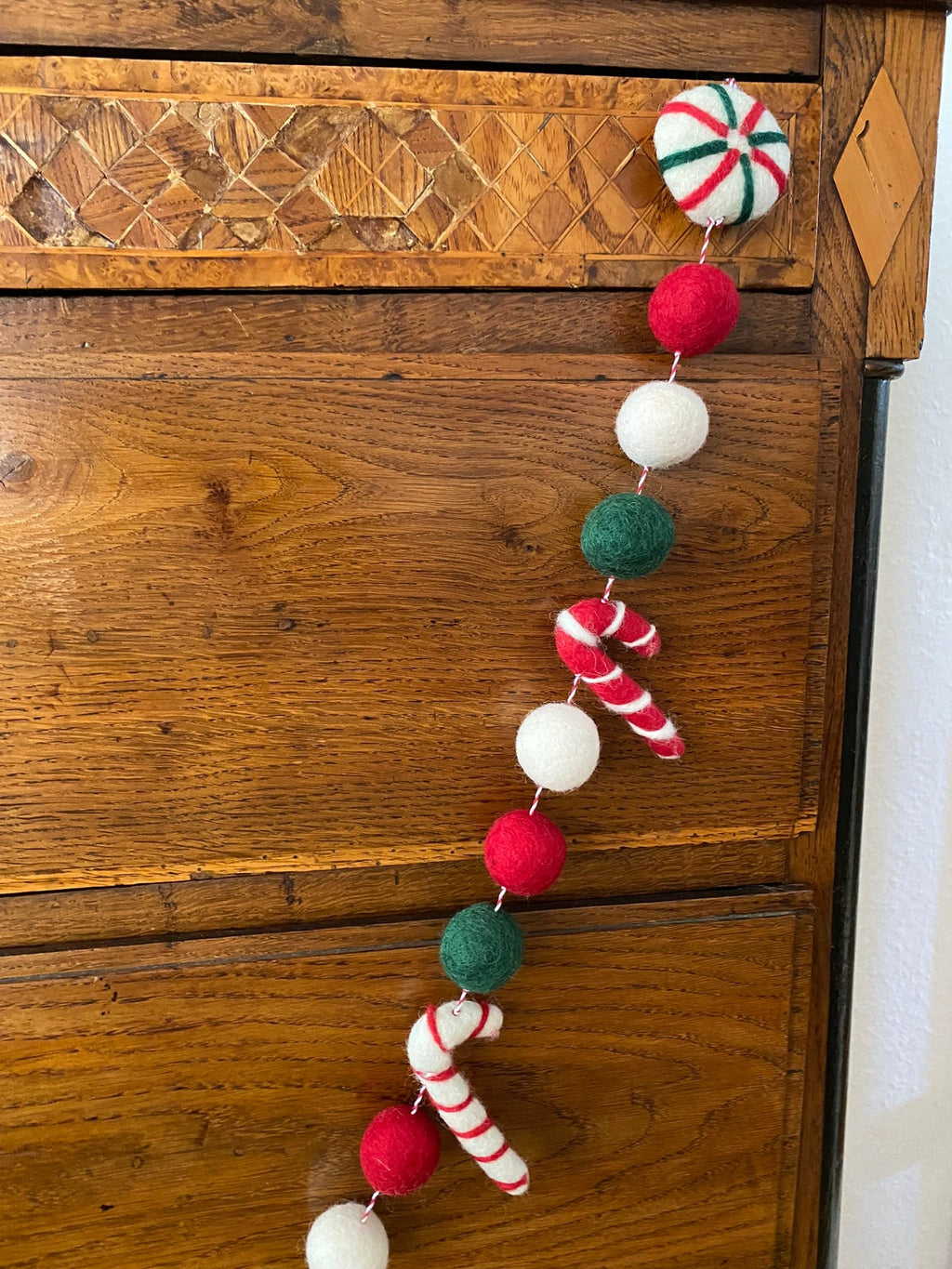 Weihnachtsgirlande Zuckerstangen aus Filz handgemacht I Weihnachtsdeko I Christmas