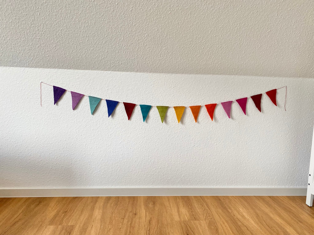 Bunte Wimpelkette aus Filz I Dekoration I Kindergeburtstag I Partydekoration I handgemacht I Kinderzimmer I Babyparty