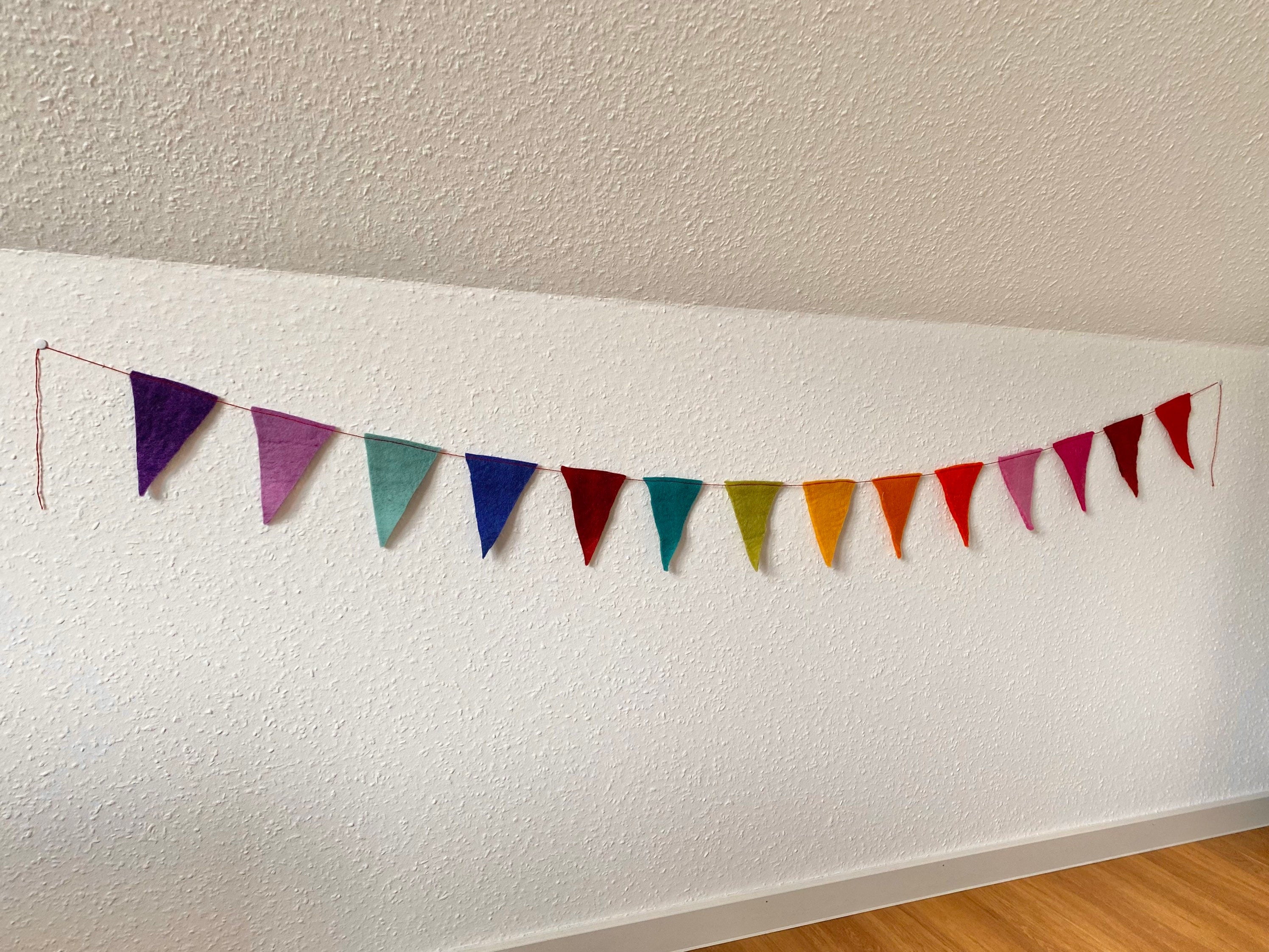 Bunte Wimpelkette aus Filz I Dekoration I Kindergeburtstag I Partydekoration I handgemacht I Kinderzimmer I Babyparty