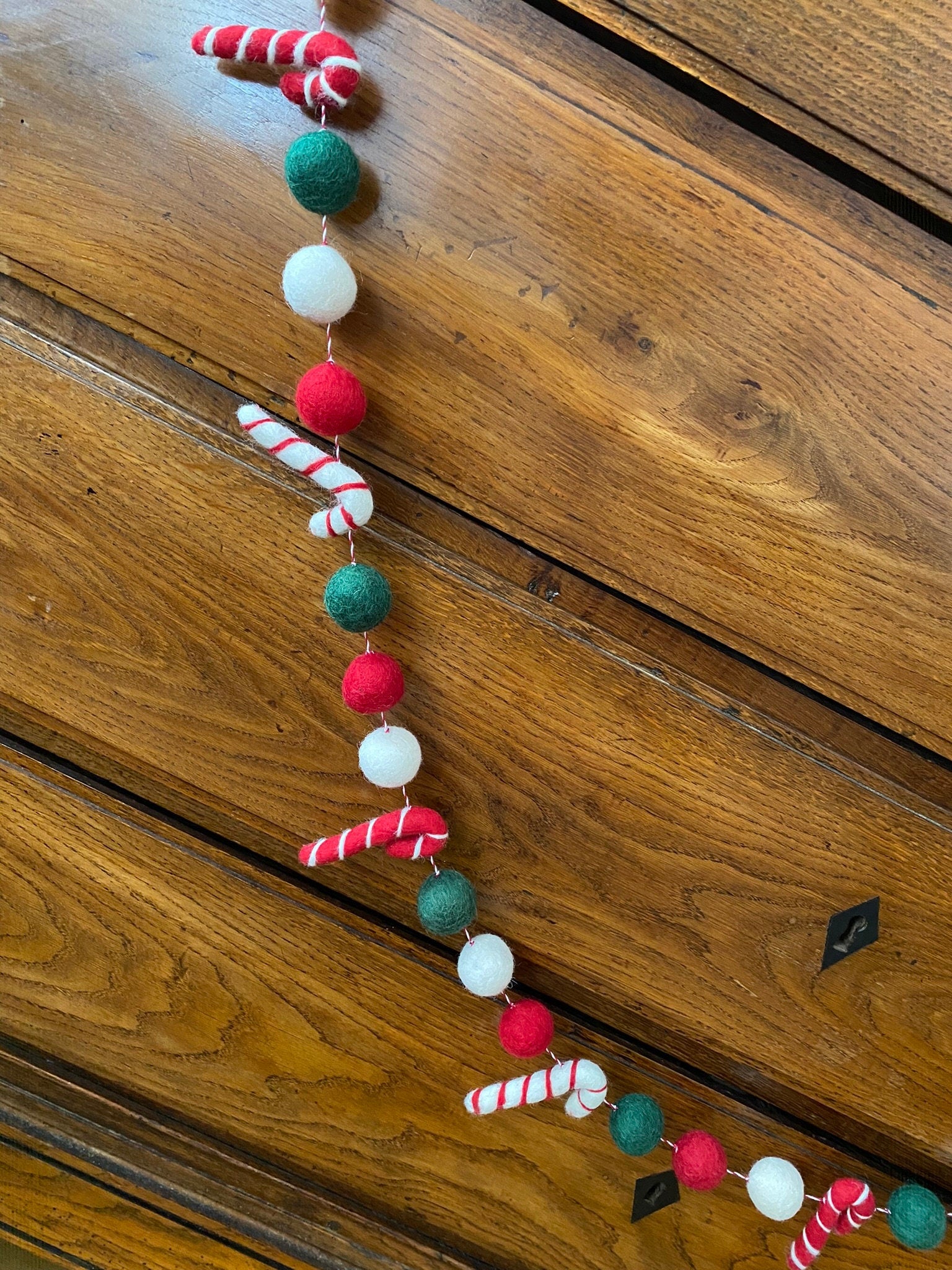 Weihnachtsgirlande Zuckerstangen aus Filz handgemacht I Weihnachtsdeko I Christmas