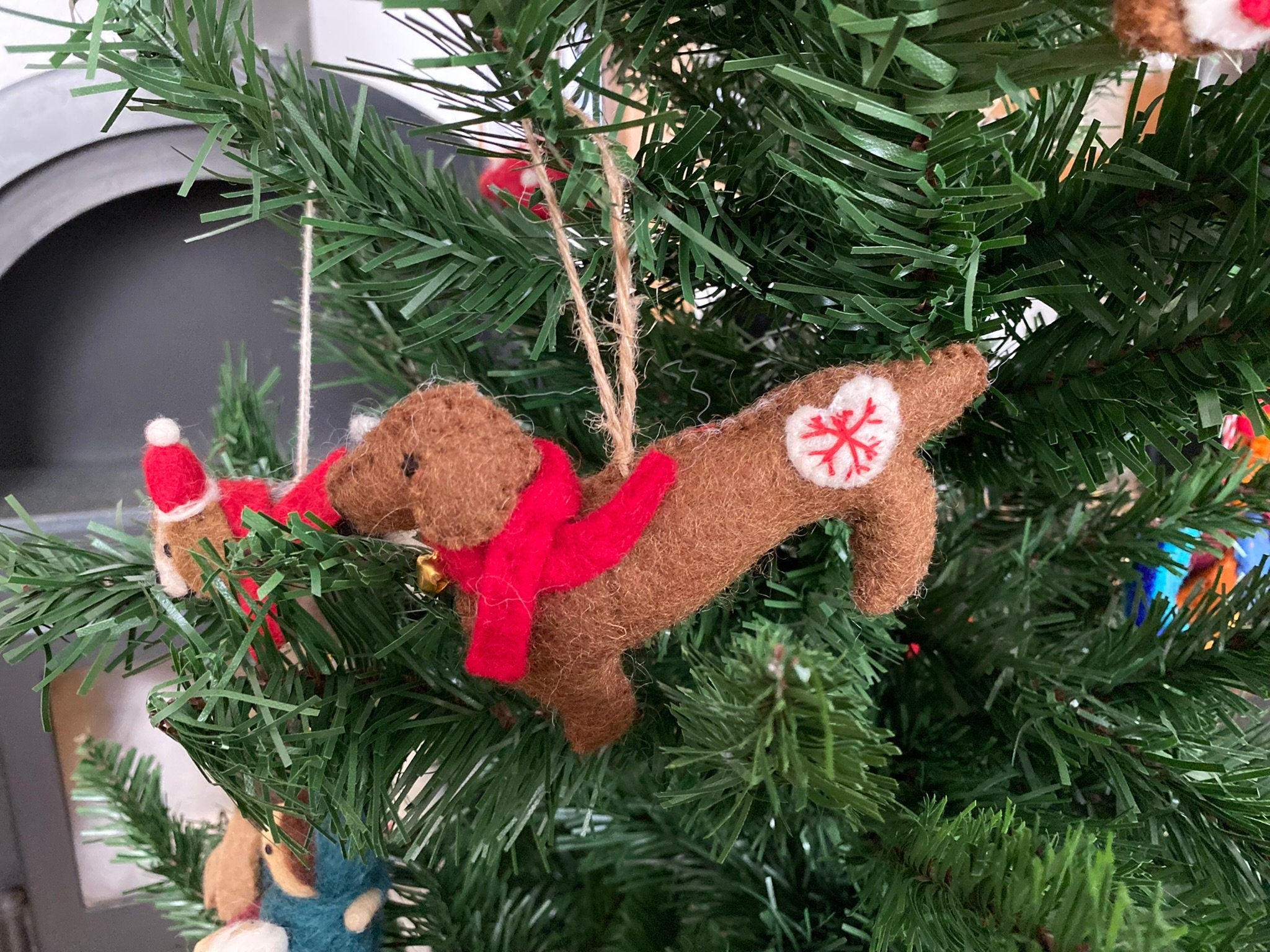 Weihnachtsanhänger Hund Dackel I Filz Christbaumschmuck I Weihnachtsdeko I Weihnachtsdackel