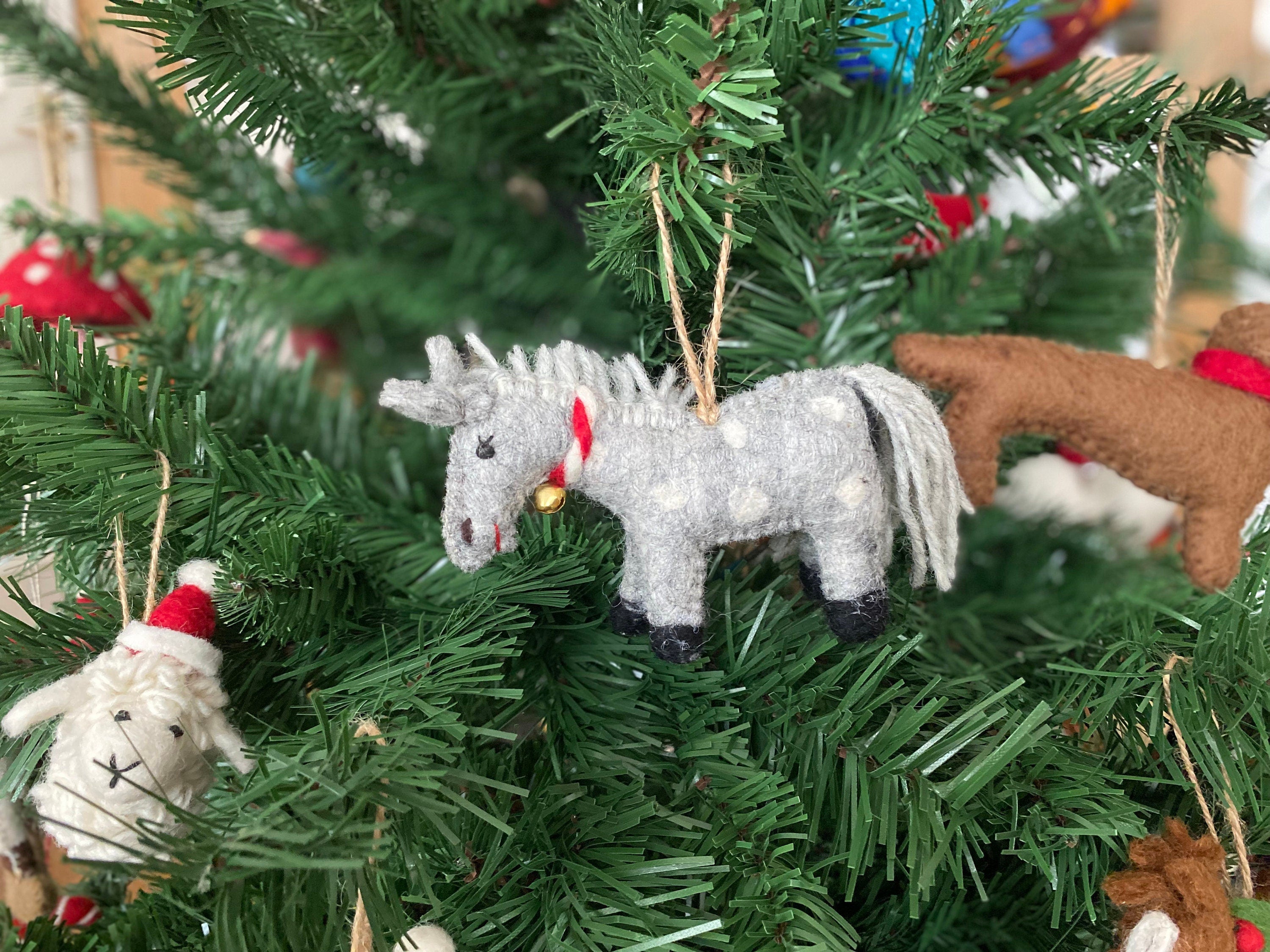 Weihnachtsanhänger Pferd I Filz Christbaumschmuck I Weihnachtsdeko Pferdchen