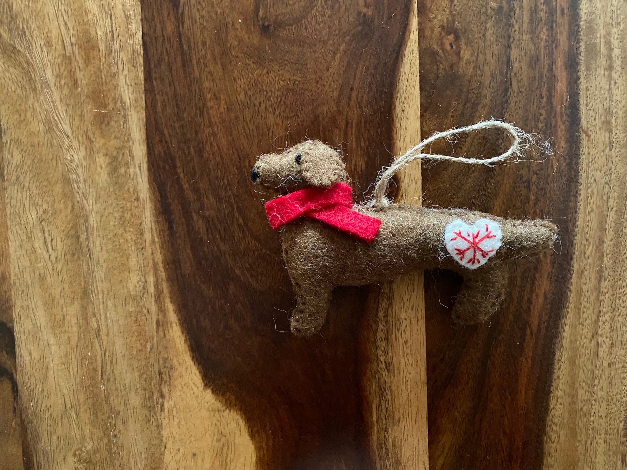 Weihnachtsanhänger Hund Dackel I Filz Christbaumschmuck I Weihnachtsdeko I Weihnachtsdackel