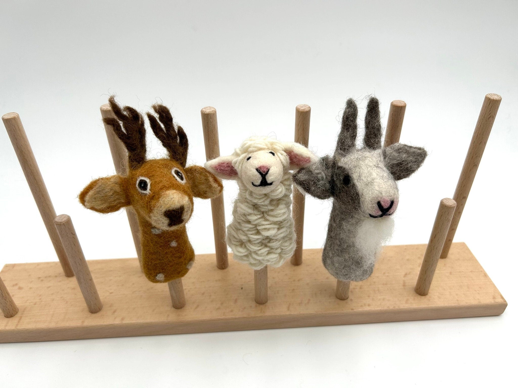 Fingerpuppe Ziege aus Filz I Fingerspiel I Bauernhoftier