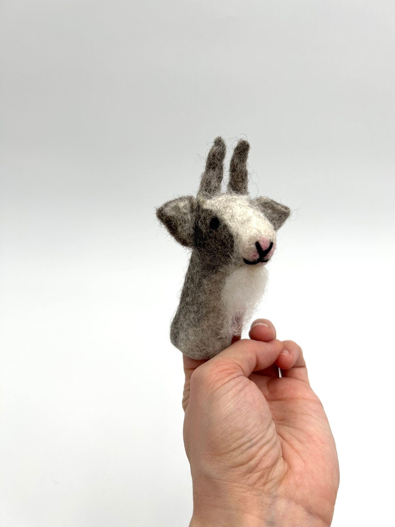 Fingerpuppe Ziege aus Filz I Fingerspiel I Bauernhoftier