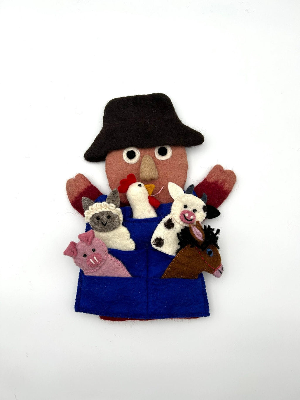 Fingerpuppen Bauernhof, Tiere aus Filz, Fingerspiel, Handpuppe Bauer