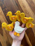 Lernspiel Fingerpuppen Enten, Zählspiel, Filztiere fünf kleine Entlein, Geschichten erzählen, Montessori