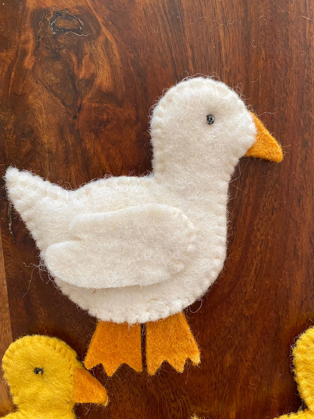 Lernspiel Fingerpuppen Enten, Zählspiel, Filztiere fünf kleine Entlein, Geschichten erzählen, Montessori