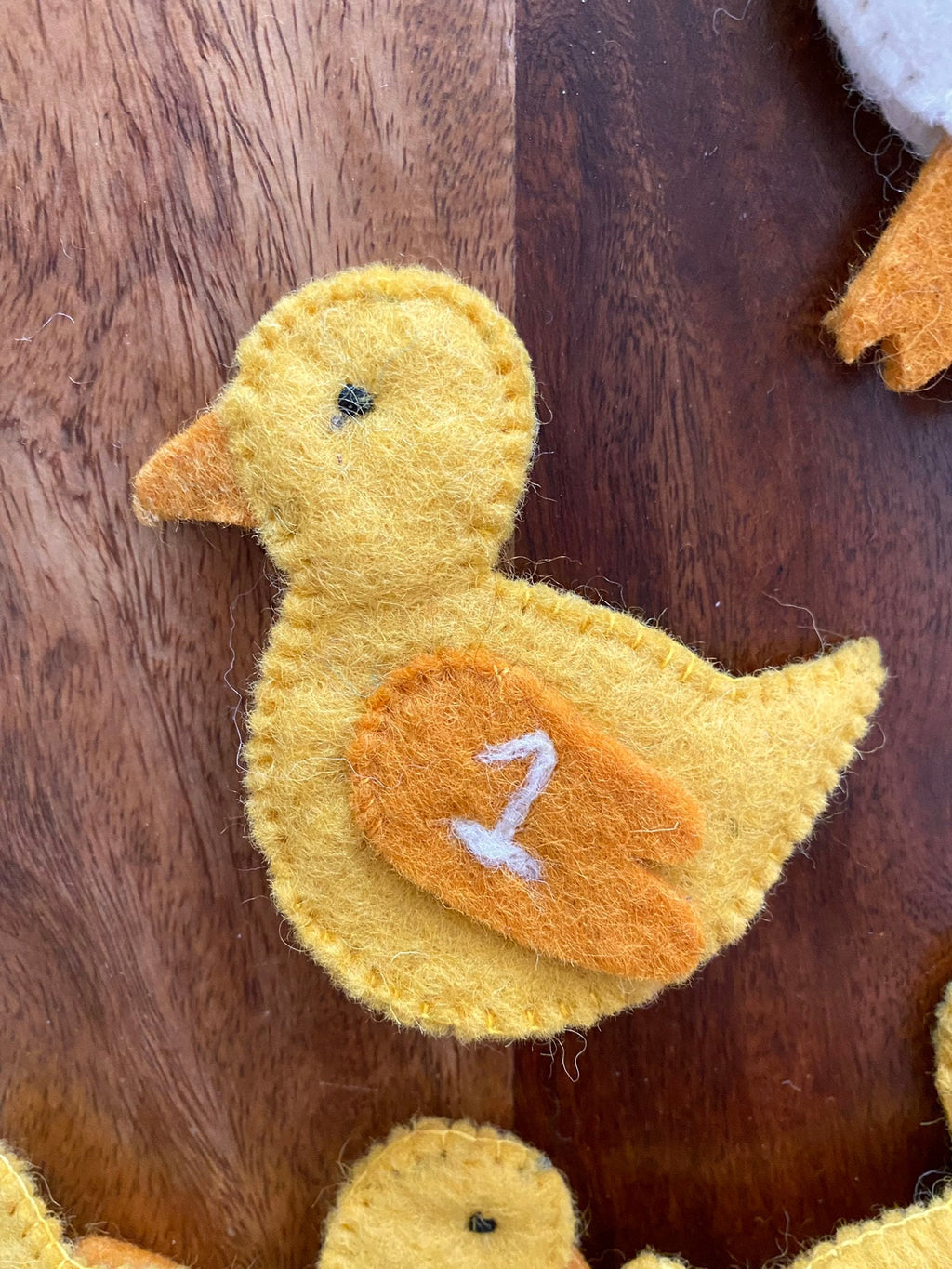Lernspiel Fingerpuppen Enten, Zählspiel, Filztiere fünf kleine Entlein, Geschichten erzählen, Montessori