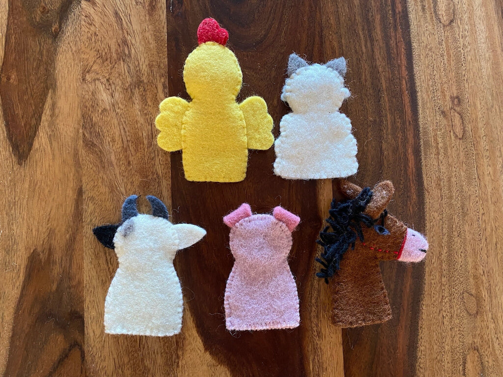 Fingerpuppen Bauernhof, Tiere aus Filz, Fingerspiel, Lernspiel, Montessori, Geschichten erzählen