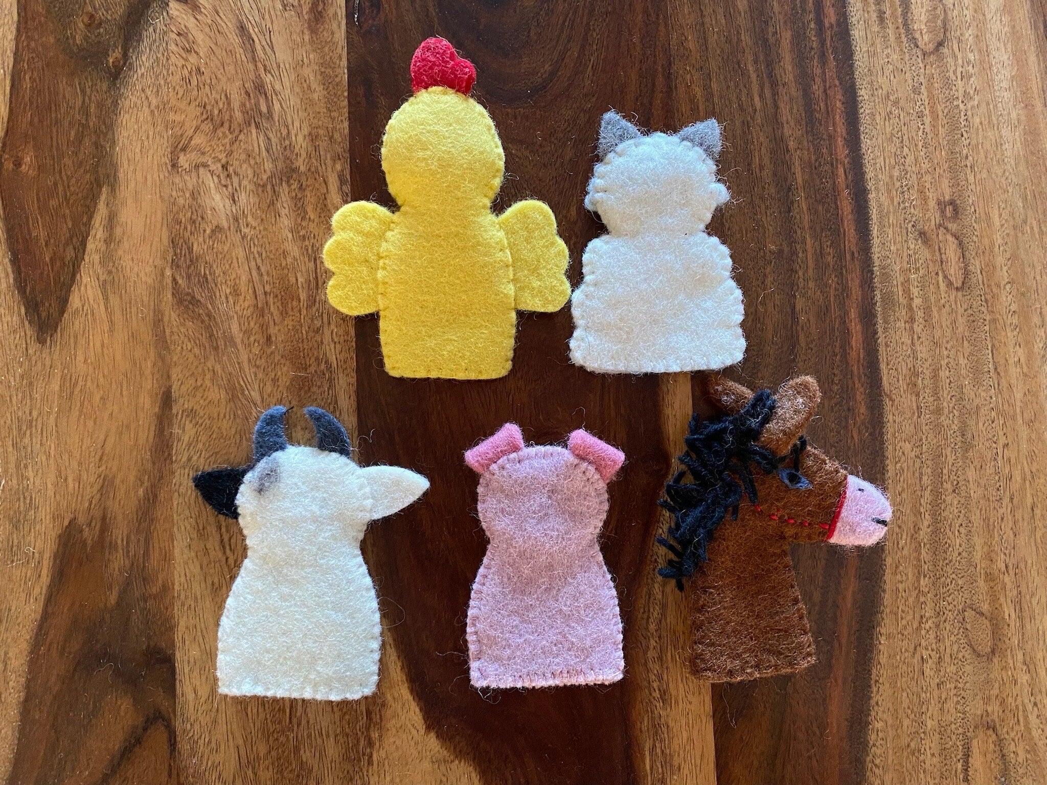 Fingerpuppen Bauernhof, Tiere aus Filz, Fingerspiel, Lernspiel, Montessori, Geschichten erzählen