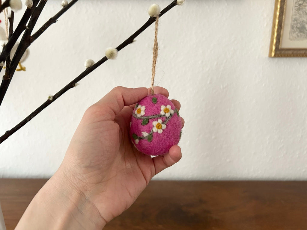 Anhänger rosa marmoriertes Osterei I Osterschmuck I Osterdeko I Osterhase I Osterstrauß