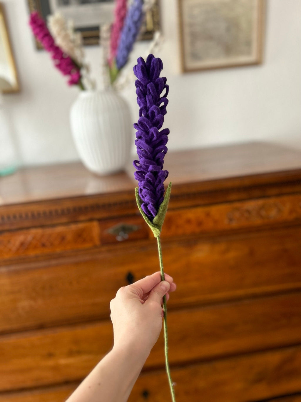 Hyazinthen I Deko Zweig I Osterdeko I handgefilzter Zweig I Dekoration I Blumenstrauß I Filz Zweig I Frühlingsblüher