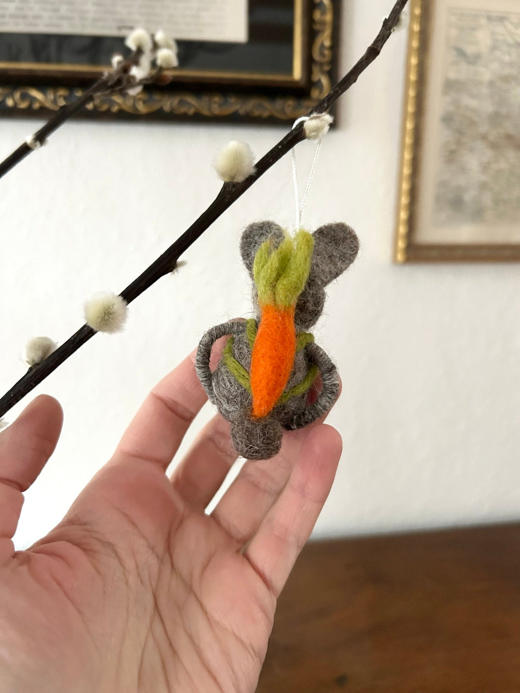 Anhänger Hase mit Karotte I Osterschmuck I Osterdeko I I Osterstrauß I Filzdeko Ostern I Osterhase I Frühling I Möhre Filz