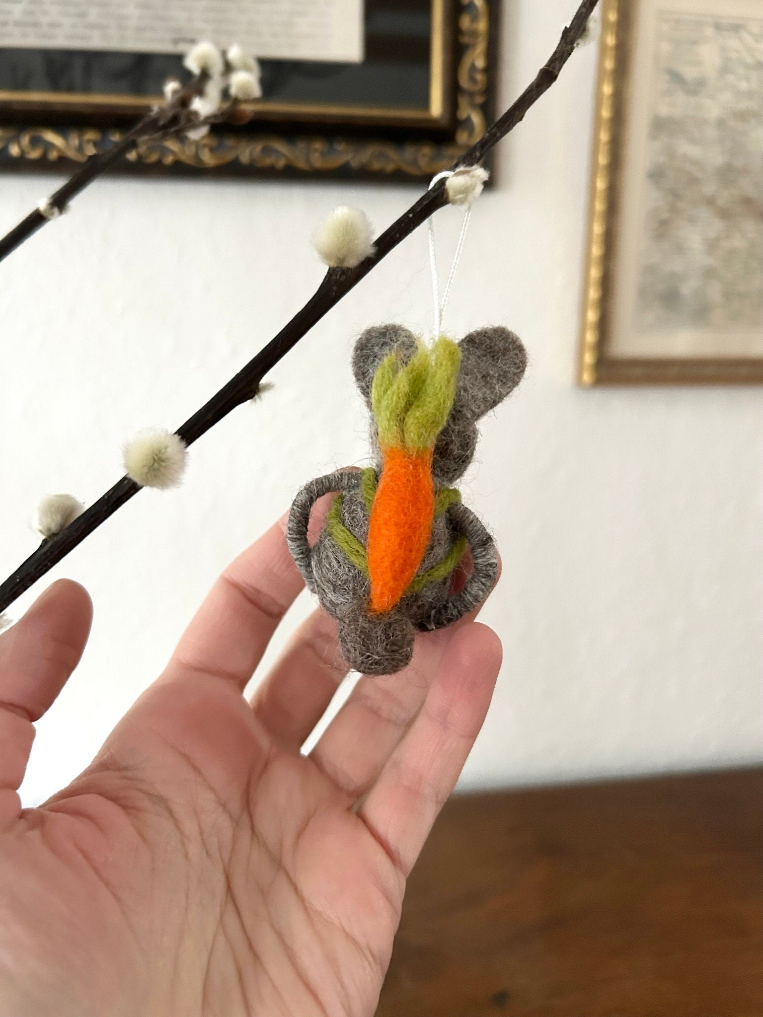 Anhänger Hase mit Karotte I Osterschmuck I Osterdeko I I Osterstrauß I Filzdeko Ostern I Osterhase I Frühling I Möhre Filz