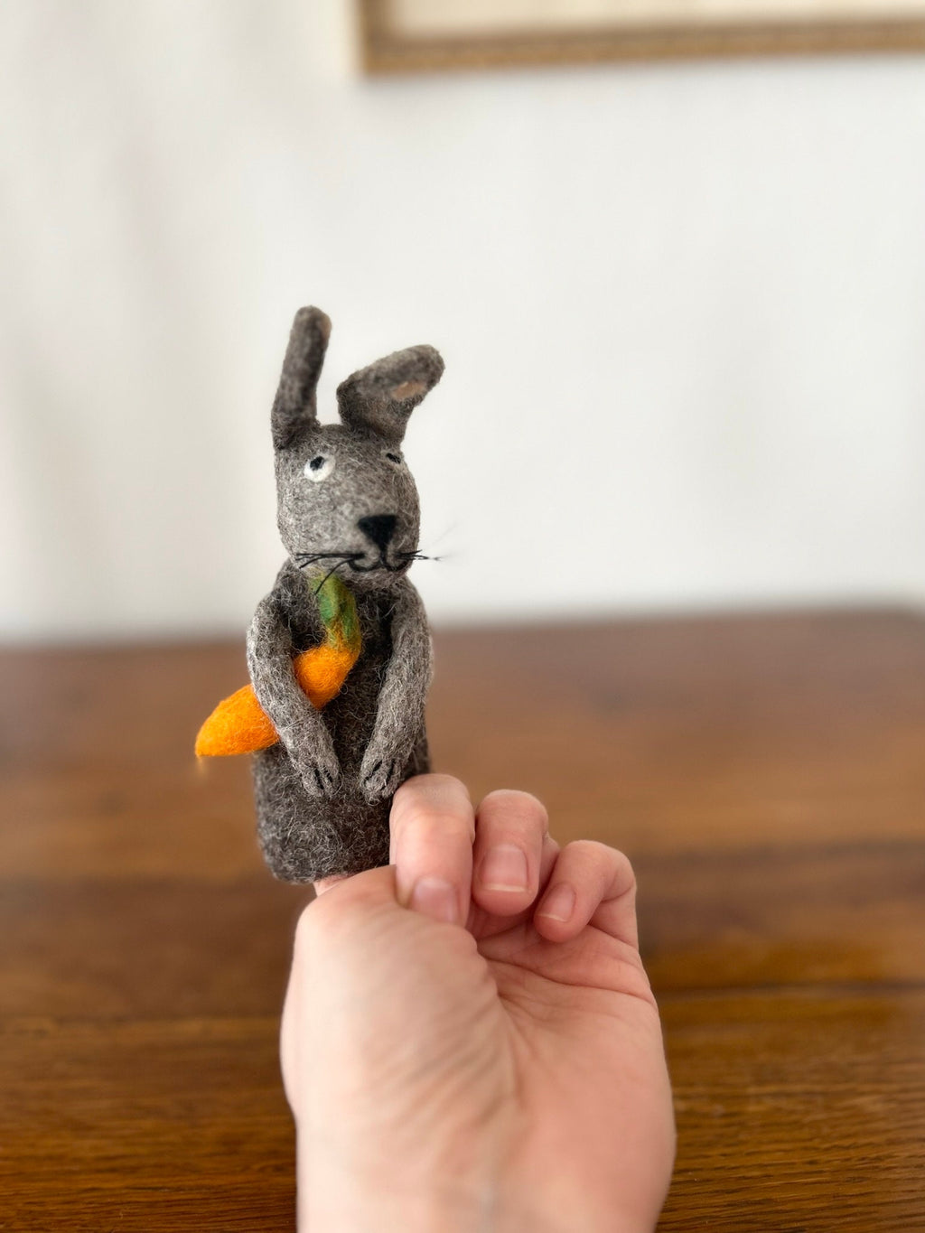 Niedliche Fingerpuppe Hase aus Filz I Fingerspiel I Bauernhoftier I Osterhase I Spielzeug Montessori I Geschichten erzählen