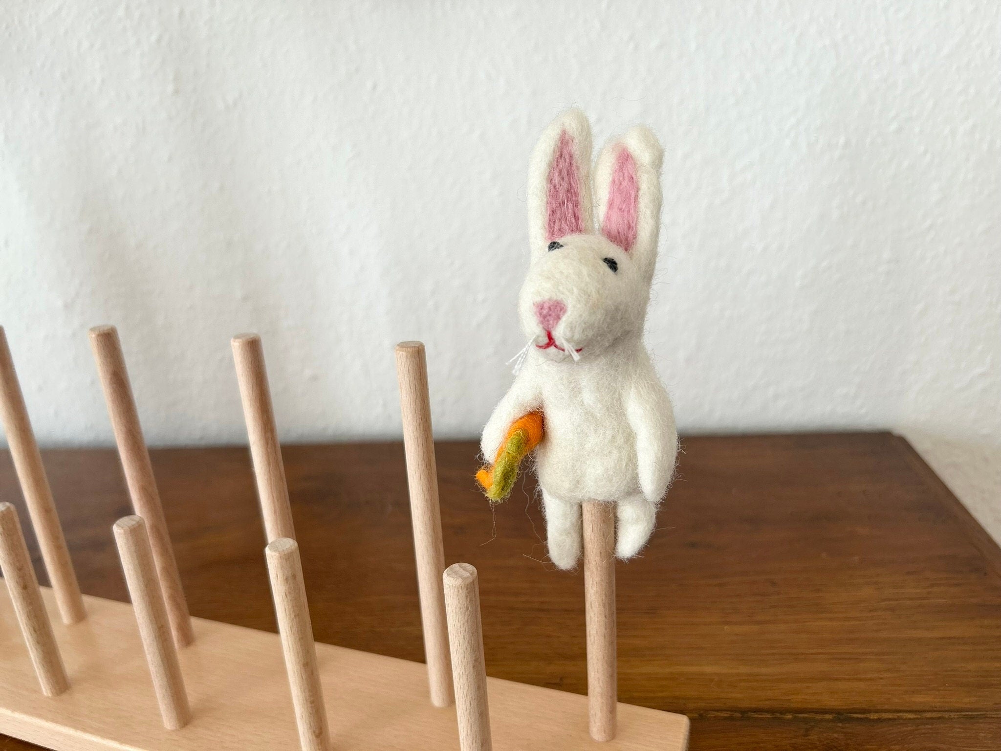 Niedliche Fingerpuppe Hase aus Filz I Fingerspiel I Bauernhoftier I Osterhase I Spielzeug Montessori I Geschichten erzählen