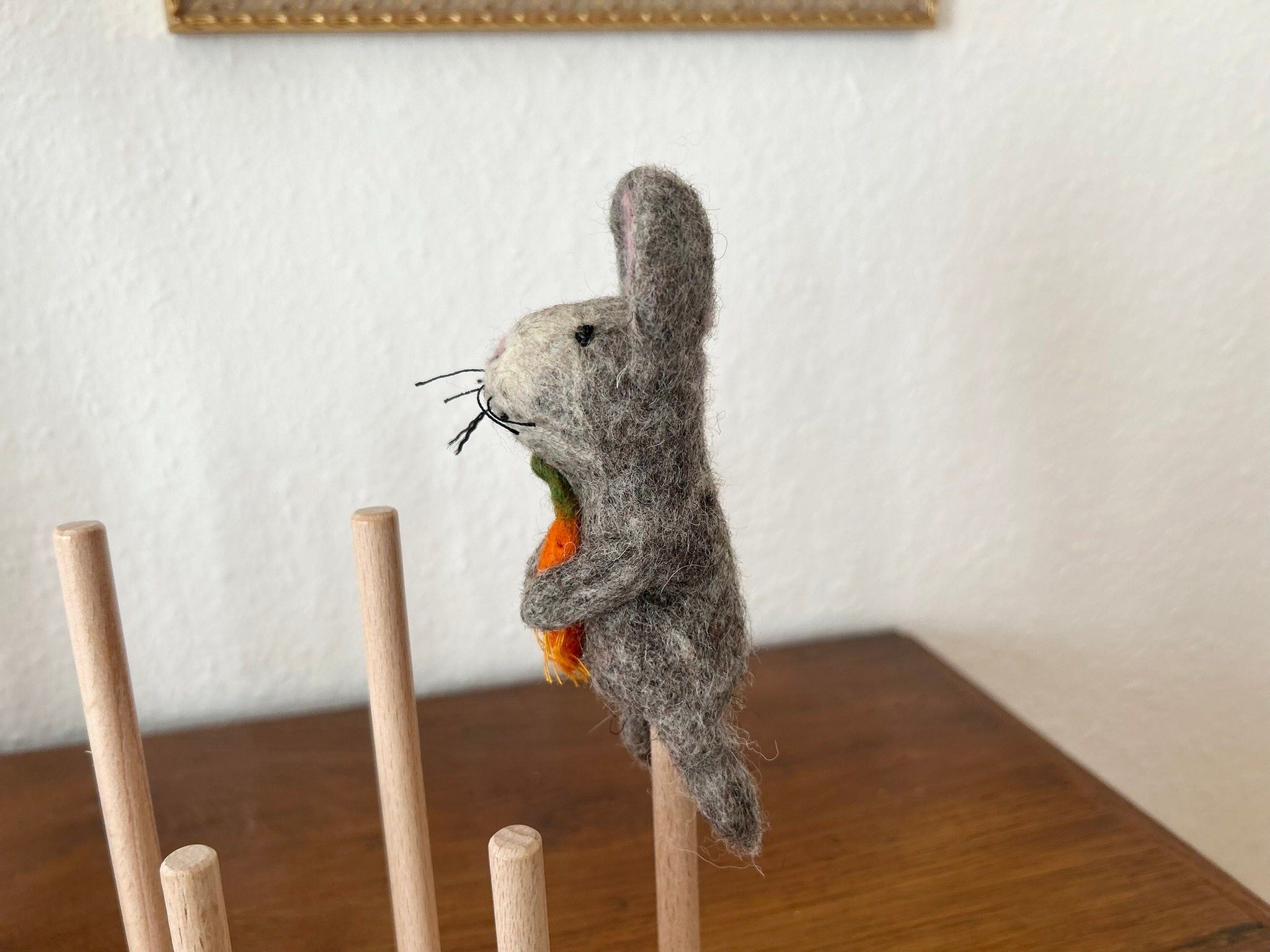 Niedliche Fingerpuppe Hase aus Filz I Fingerspiel I Bauernhoftier I Osterhase I Spielzeug Montessori I Geschichten erzählen