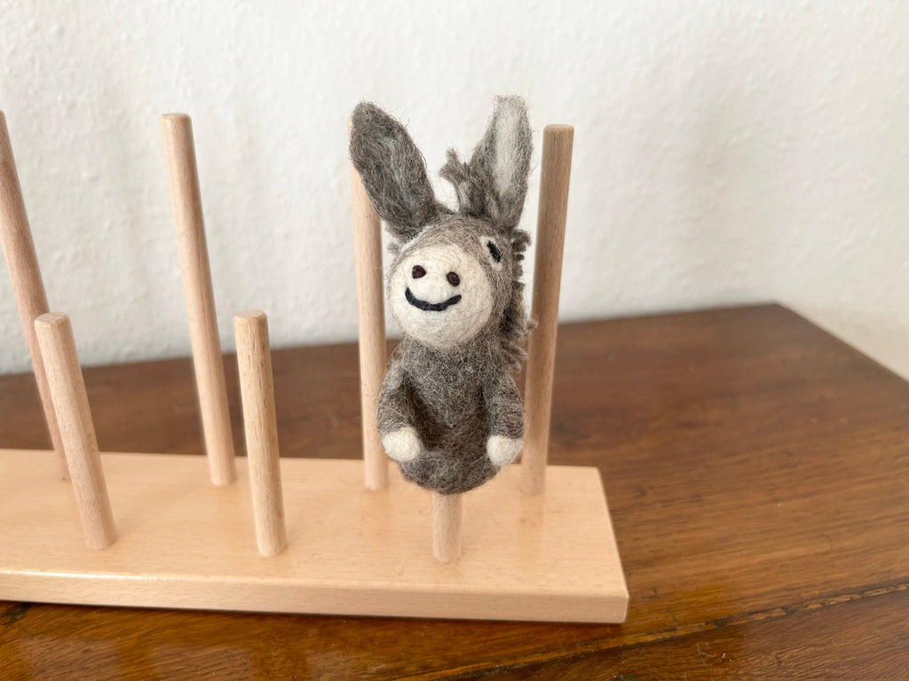 Niedliche Fingerpuppe Esel aus Filz I Fingerspiel I Bauernhoftier I Pferd I Spielzeug Montessori I Geschichten erzählen