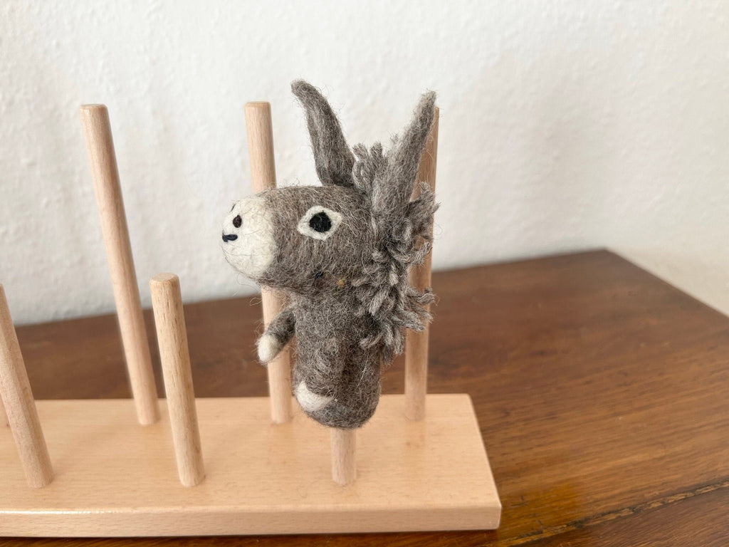 Niedliche Fingerpuppe Esel aus Filz I Fingerspiel I Bauernhoftier I Pferd I Spielzeug Montessori I Geschichten erzählen
