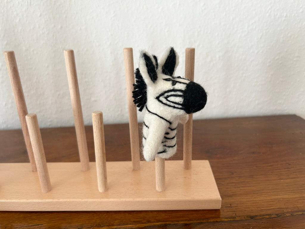 Niedliche Fingerpuppe Zebra aus Filz I Fingerspiel I Safari I Afrikanische Tiere I Spielzeug Montessori I Geschichten erzählen