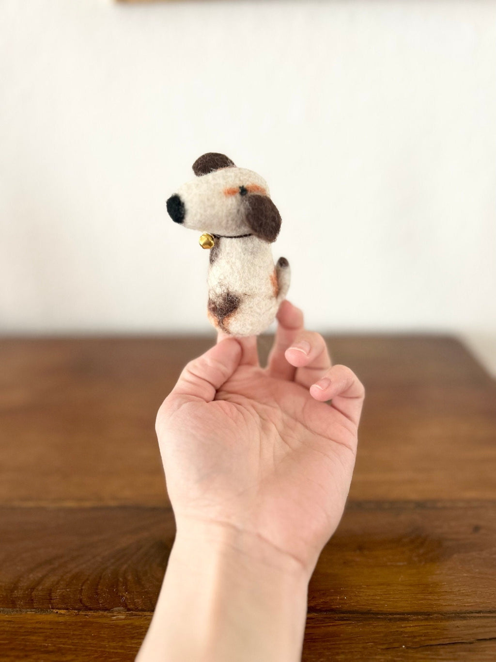 Niedliche Fingerpuppe Hund aus Filz I Fingerspiel I Bauernhoftier I Hunde I Spielzeug Montessori I Geschichten erzählen