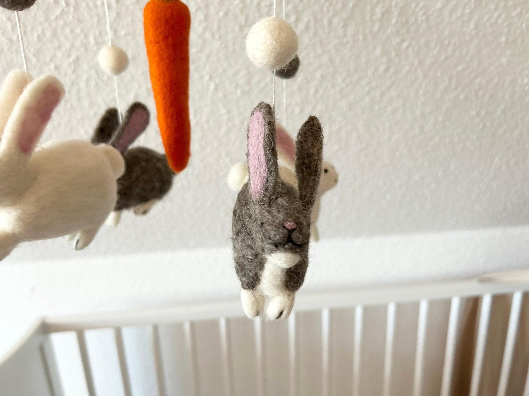 Hasen Mobilé I Babyhasen I Kaninchen I Kinderzimmer Dekoration I Filz Deko I Babyzimmer I Geschenk zur Geburt I Babyshower I Babyausstattung