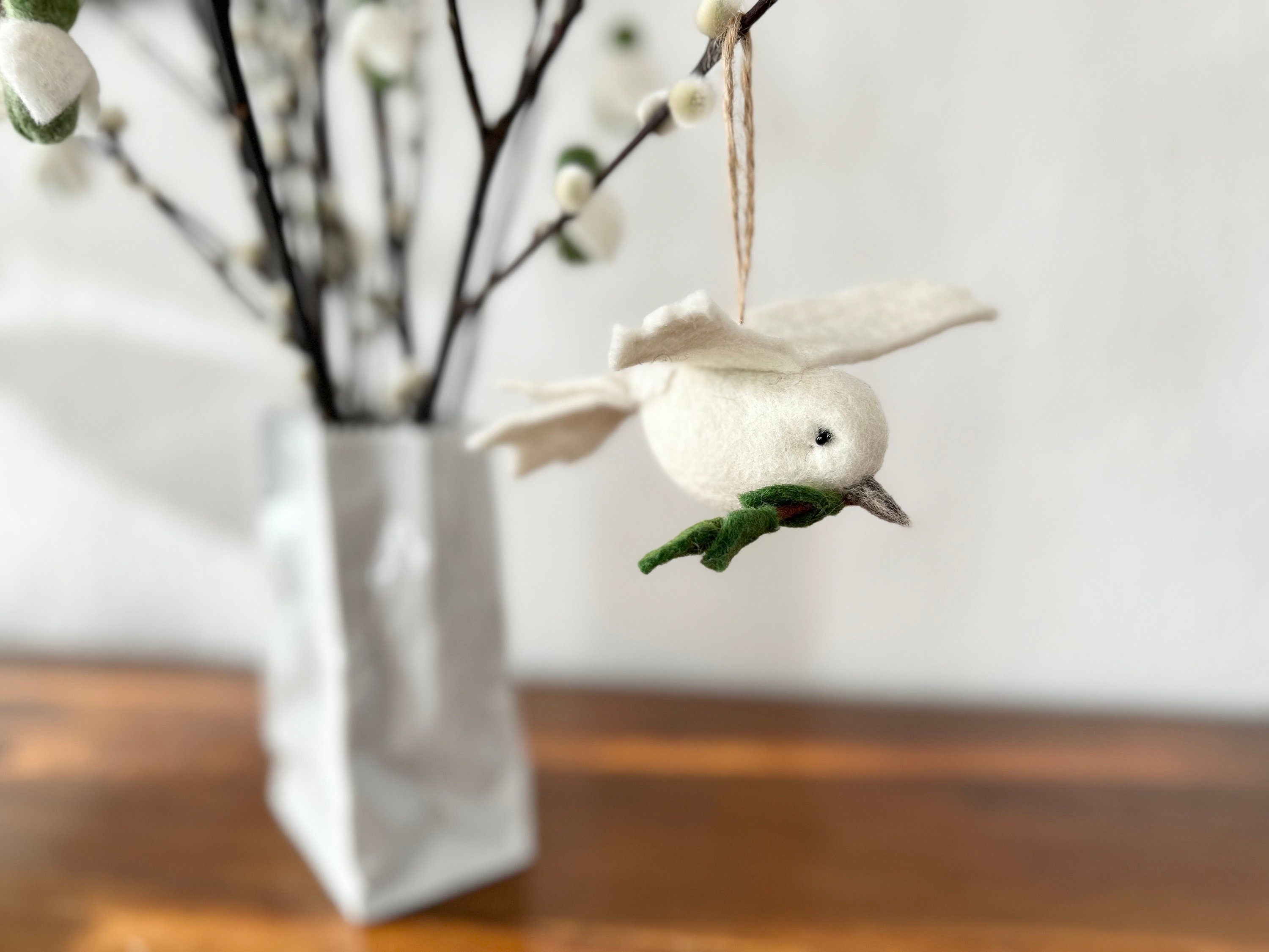 Anhänger Friedenstaube I Christbaumschmuck Weihnachtsdeko I Winter Weihnachtsbaum I Taube Aufhänger I Taube aus Filz