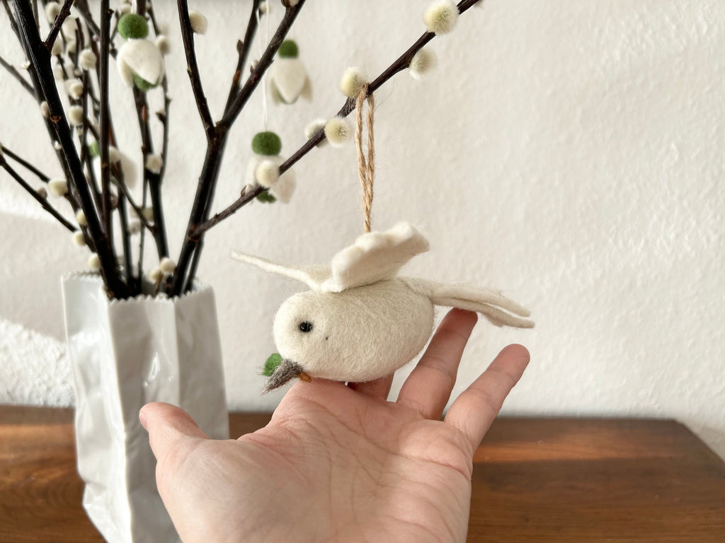 Anhänger Friedenstaube I Christbaumschmuck Weihnachtsdeko I Winter Weihnachtsbaum I Taube Aufhänger I Taube aus Filz