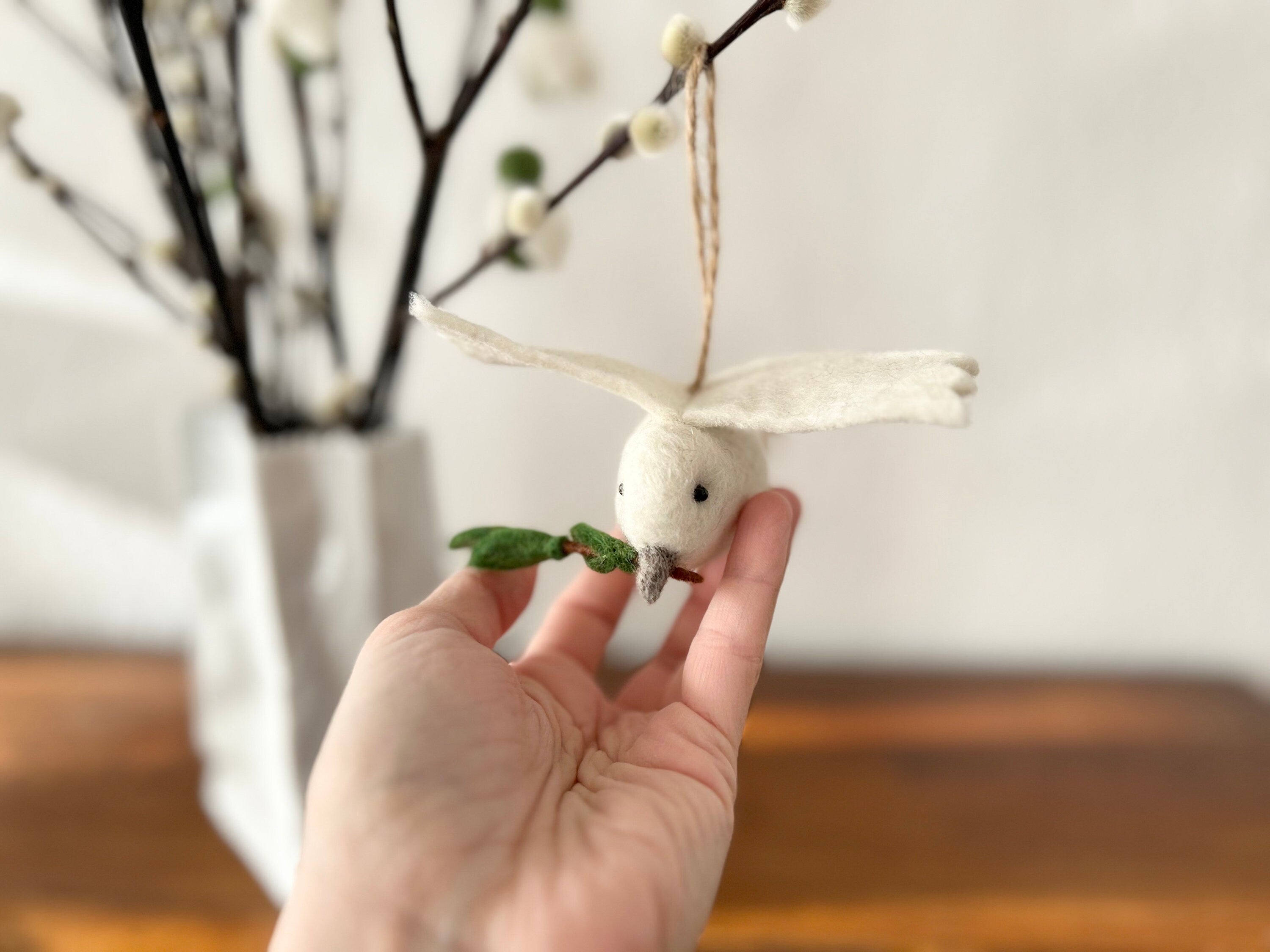 Anhänger Friedenstaube I Christbaumschmuck Weihnachtsdeko I Winter Weihnachtsbaum I Taube Aufhänger I Taube aus Filz