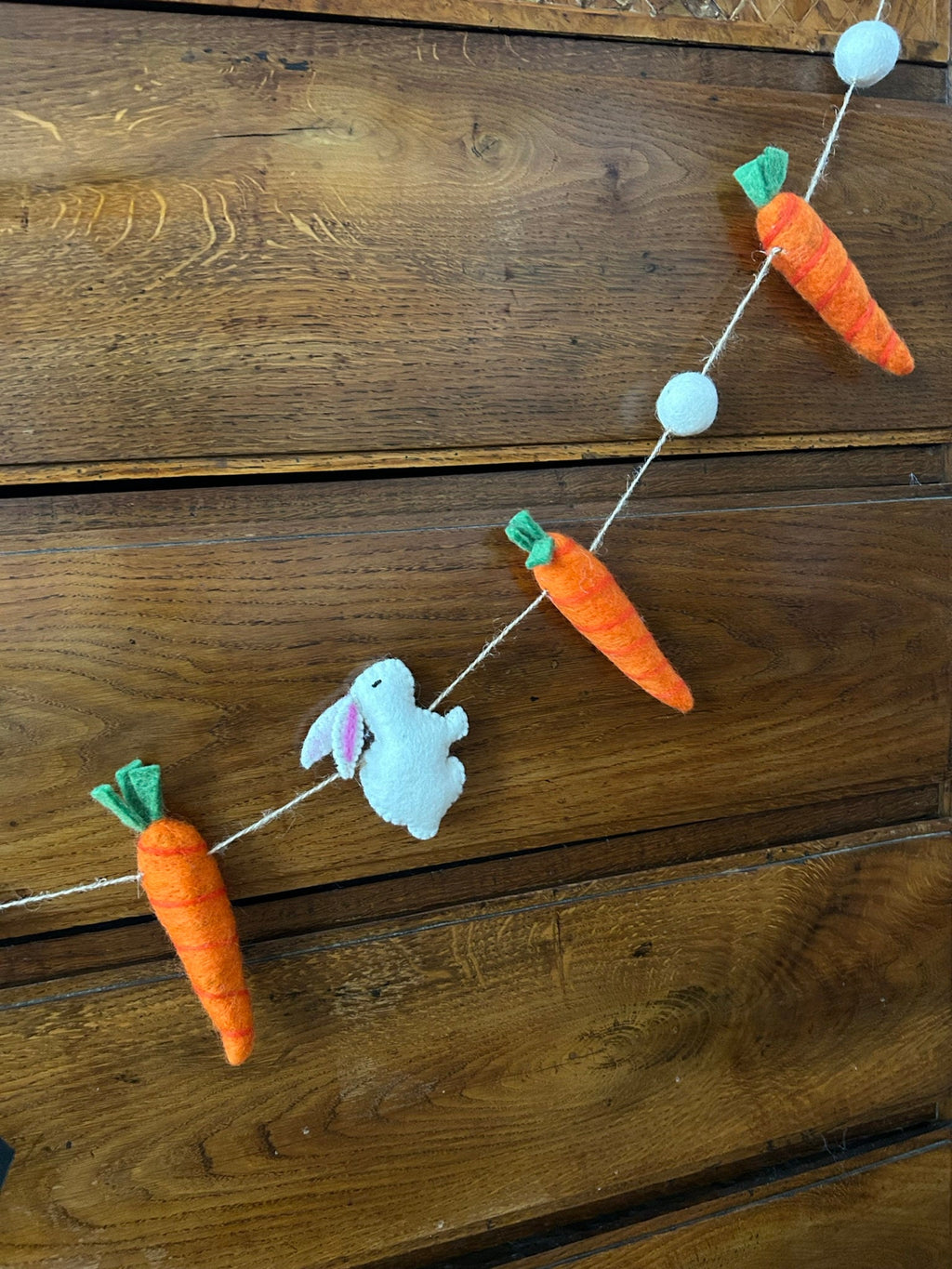 Girlande Karotten Hase I Osterdekoration I Frühlingsdeko I Möhren I Kanninchen aus Filz I Ostergirlande