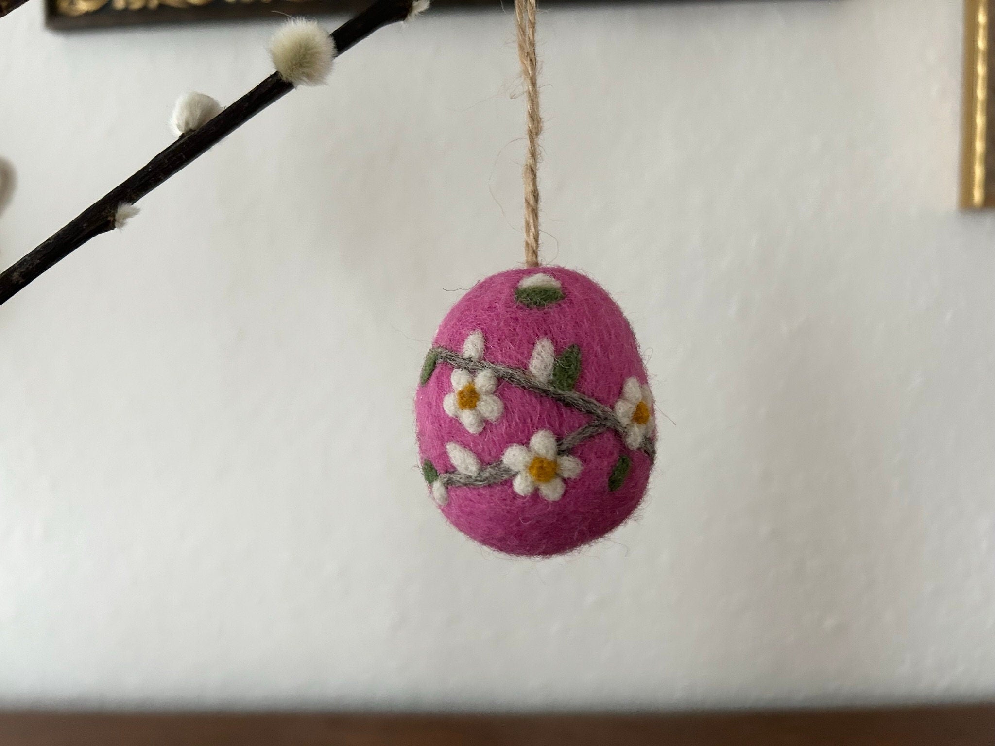 Anhänger rosa marmoriertes Osterei I Osterschmuck I Osterdeko I Osterhase I Osterstrauß