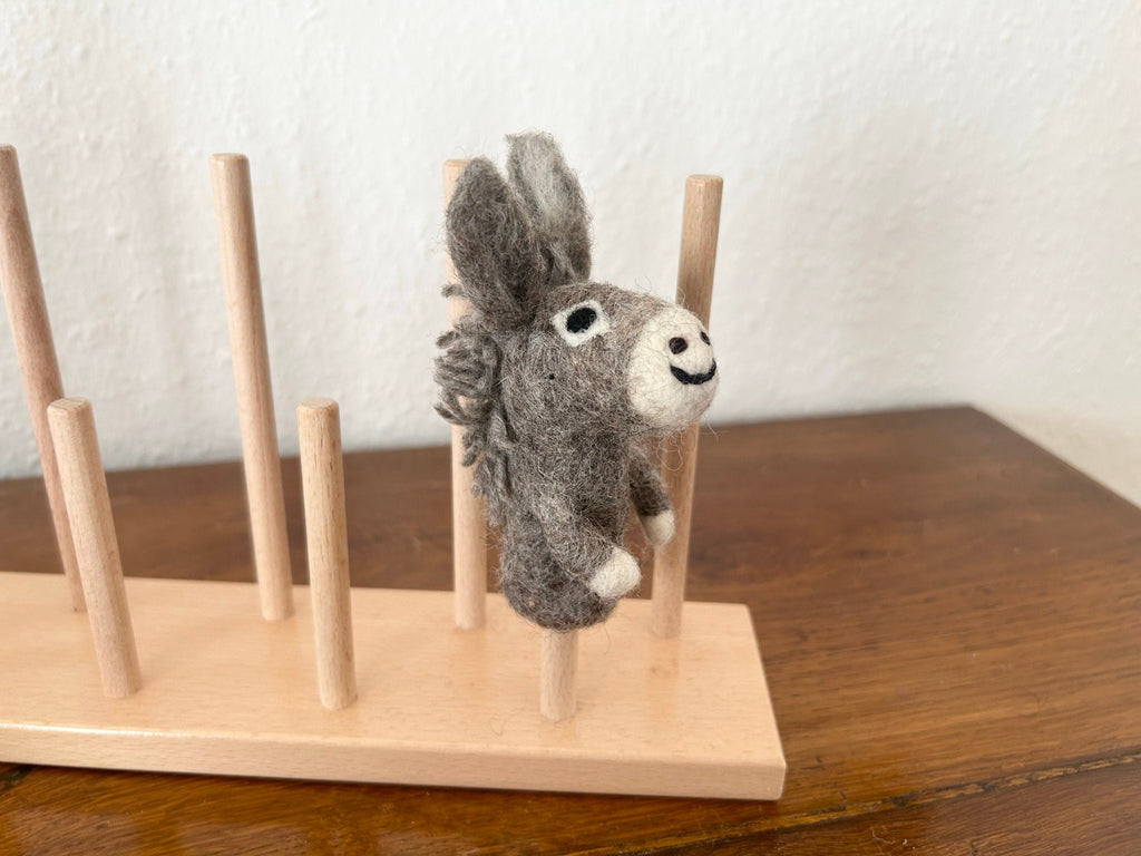 Niedliche Fingerpuppe Esel aus Filz I Fingerspiel I Bauernhoftier I Pferd I Spielzeug Montessori I Geschichten erzählen