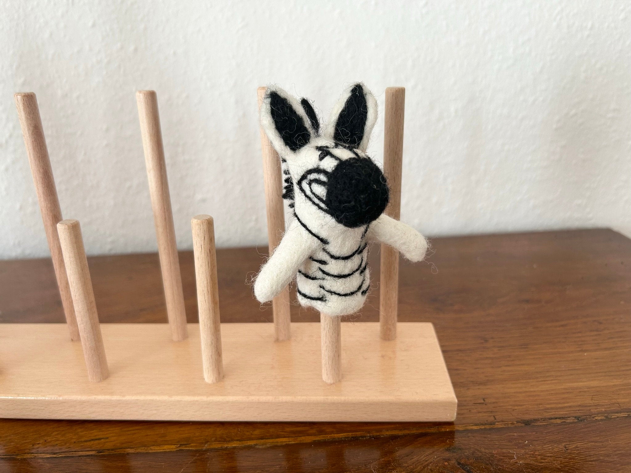 Niedliche Fingerpuppe Zebra aus Filz I Fingerspiel I Safari I Afrikanische Tiere I Spielzeug Montessori I Geschichten erzählen