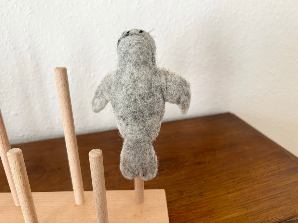 Niedliche Fingerpuppe Robbe aus Filz I Fingerspiel I Meerestiere I Seehund I Fische I Spielzeug Montessori I Geschichten erzählen I Seelöwe