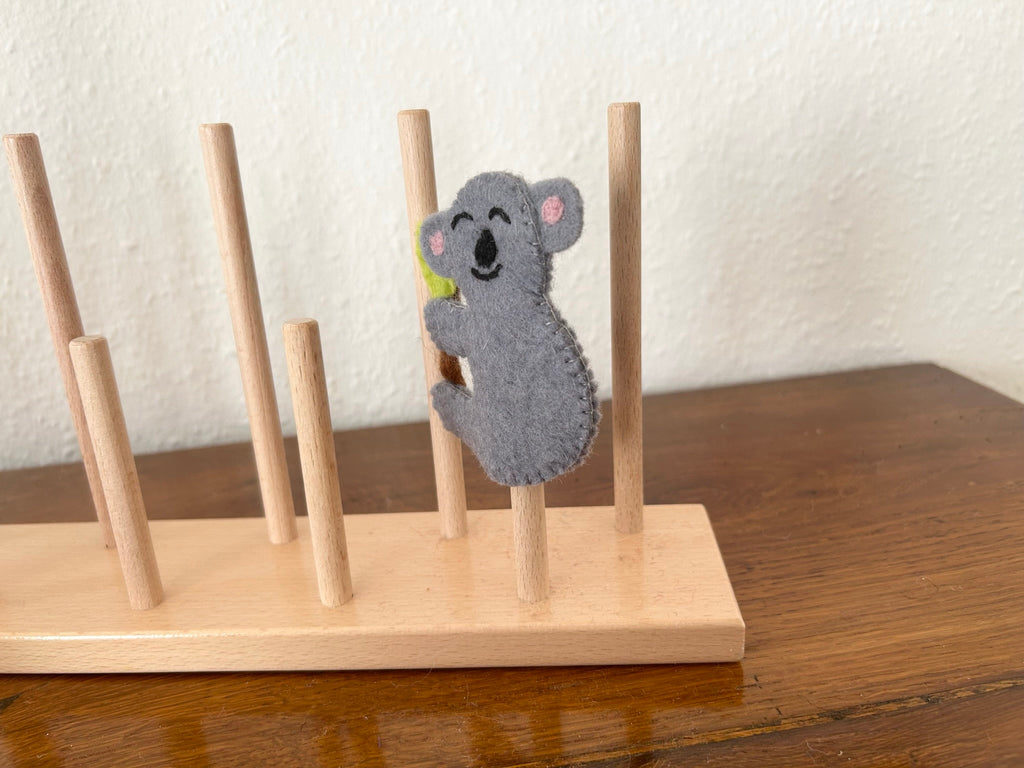 Niedliche Fingerpuppe Koala aus Filz I Spielzeug Montessori I Geschichten erzählen I Koalabär