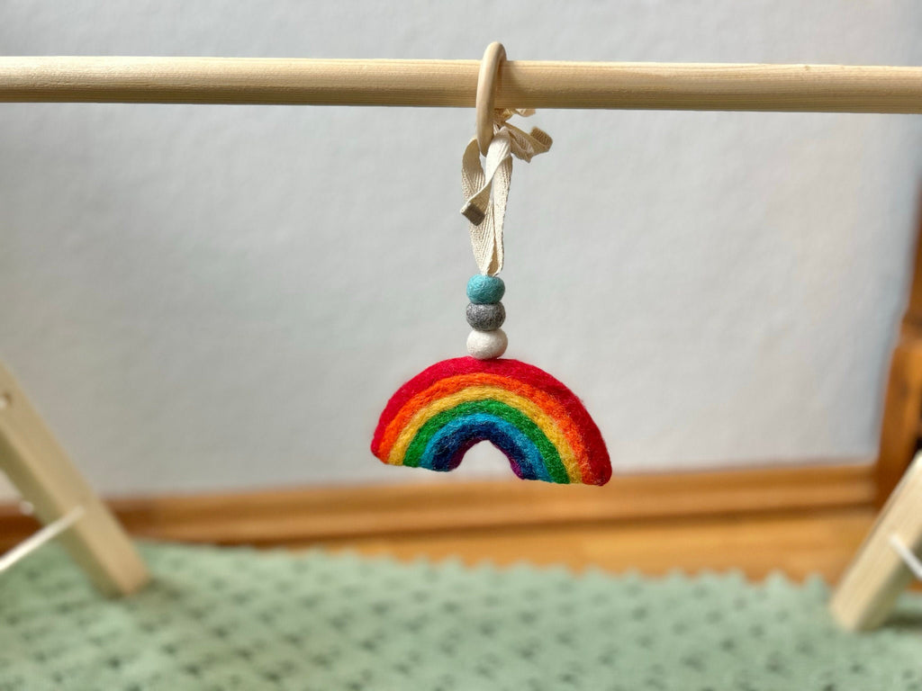 Spielbogenanhänger Regenbogen aus Filz I Spielbogen Anhänger Regenbogen I Spieltrapez Anhänger I Baby Spielzeug I Regenbogen aus Filz