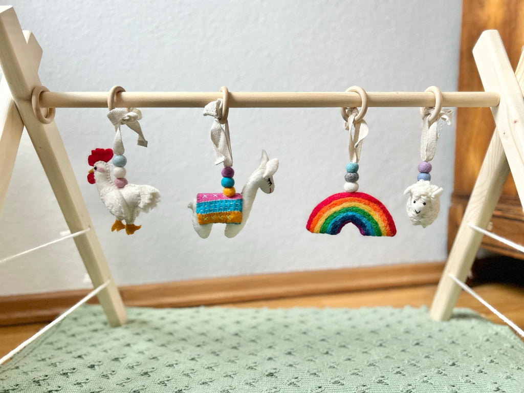 Spielbogenanhänger Lama aus Filz I Spielbogen Anhänger Lama I Spieltrapez Anhänger I Baby Spielzeug I Lama aus Filz
