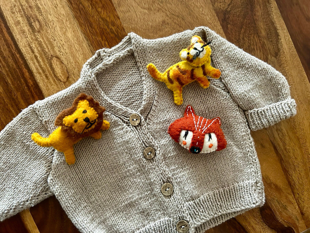 Filz Anstecker Tiger I Brosche I Kinderanstecker I Geburtstagsgeschenk Kinder I Filzbrosche I Löwe