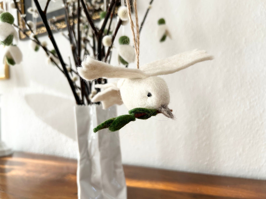 Anhänger Friedenstaube I Christbaumschmuck Weihnachtsdeko I Winter Weihnachtsbaum I Taube Aufhänger I Taube aus Filz