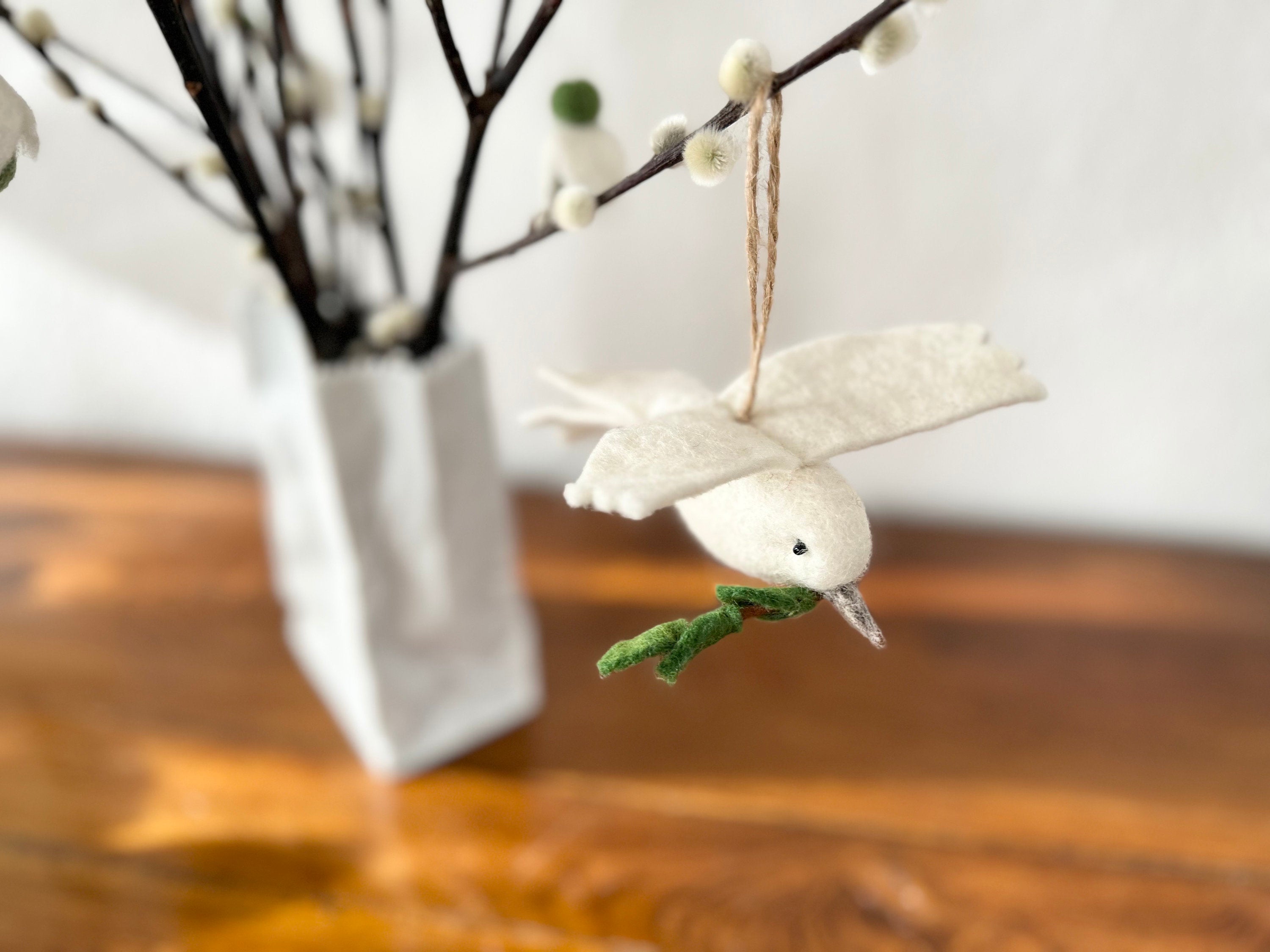 Anhänger Friedenstaube I Christbaumschmuck Weihnachtsdeko I Winter Weihnachtsbaum I Taube Aufhänger I Taube aus Filz