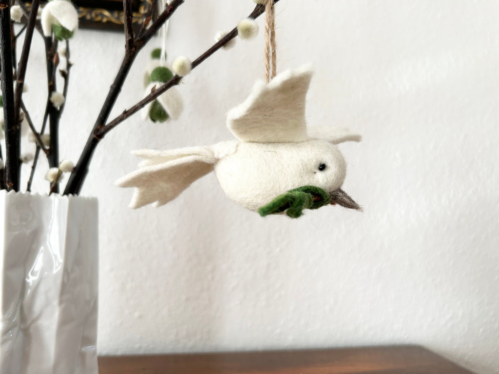 Anhänger Friedenstaube I Christbaumschmuck Weihnachtsdeko I Winter Weihnachtsbaum I Taube Aufhänger I Taube aus Filz